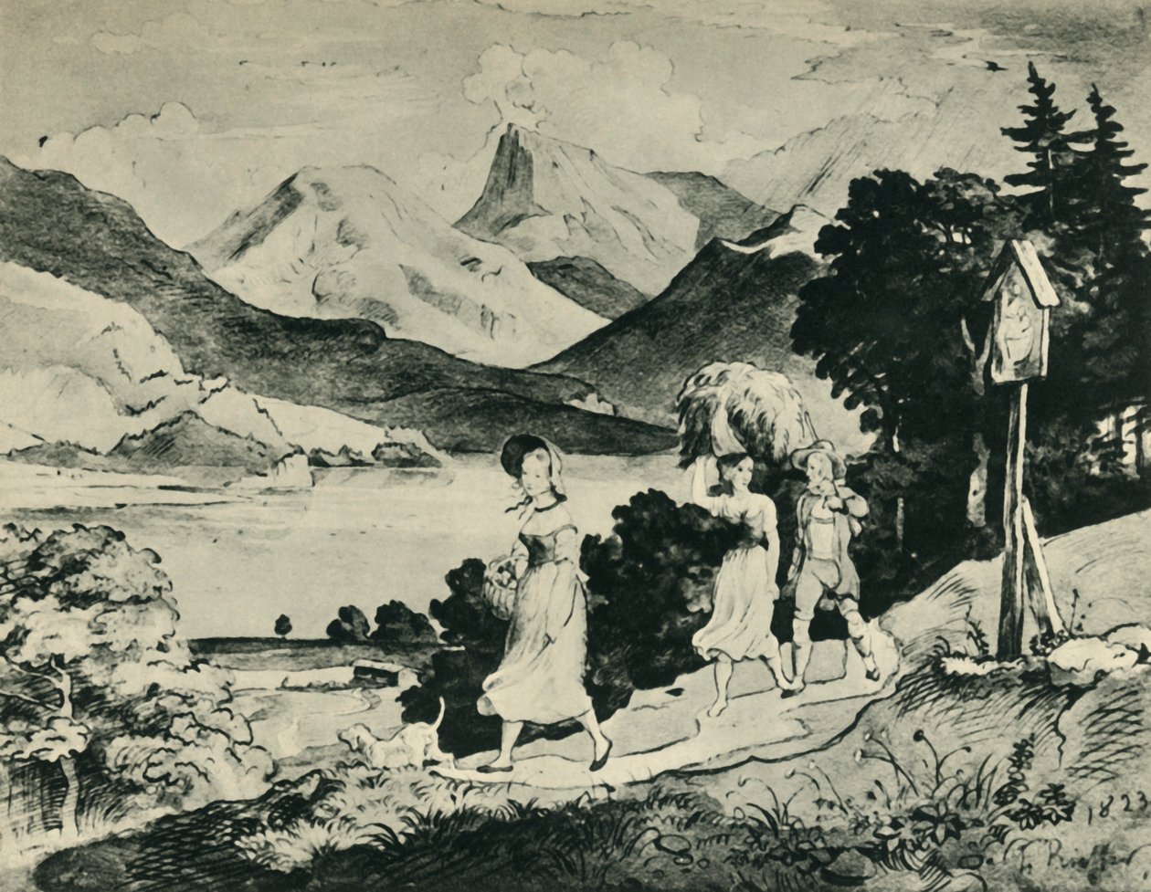 بحيرة فوشل ، سالزبورغ ، النمسا ، 1823 ، 1943. بواسطة لودفيج ريختر