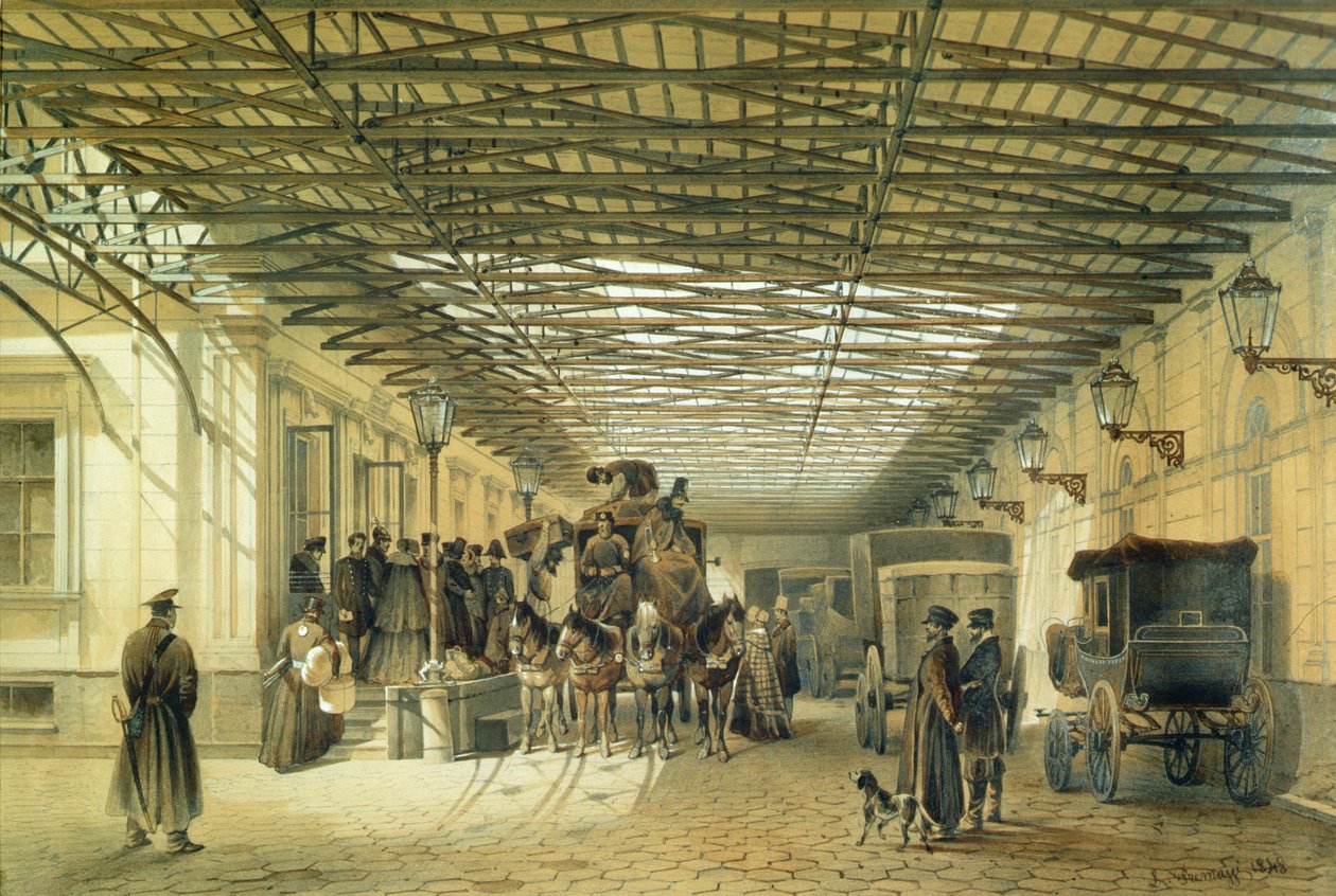 رحيل مركبة فضائية من محطة سانت بطرسبرغ ، 1848 بواسطة لويجي بريمازي