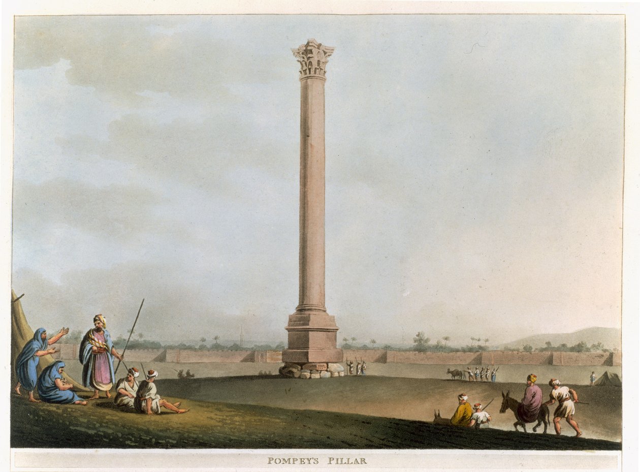 عمود بومبي ، اللوحة 14 من "مناظر في مصر" ، نقش بواسطة حانة توماس ميلتون (1743-1827). بقلم روبرت بوير (1758-1834) 1802 (أكواتينت) بواسطة لويجي ماير