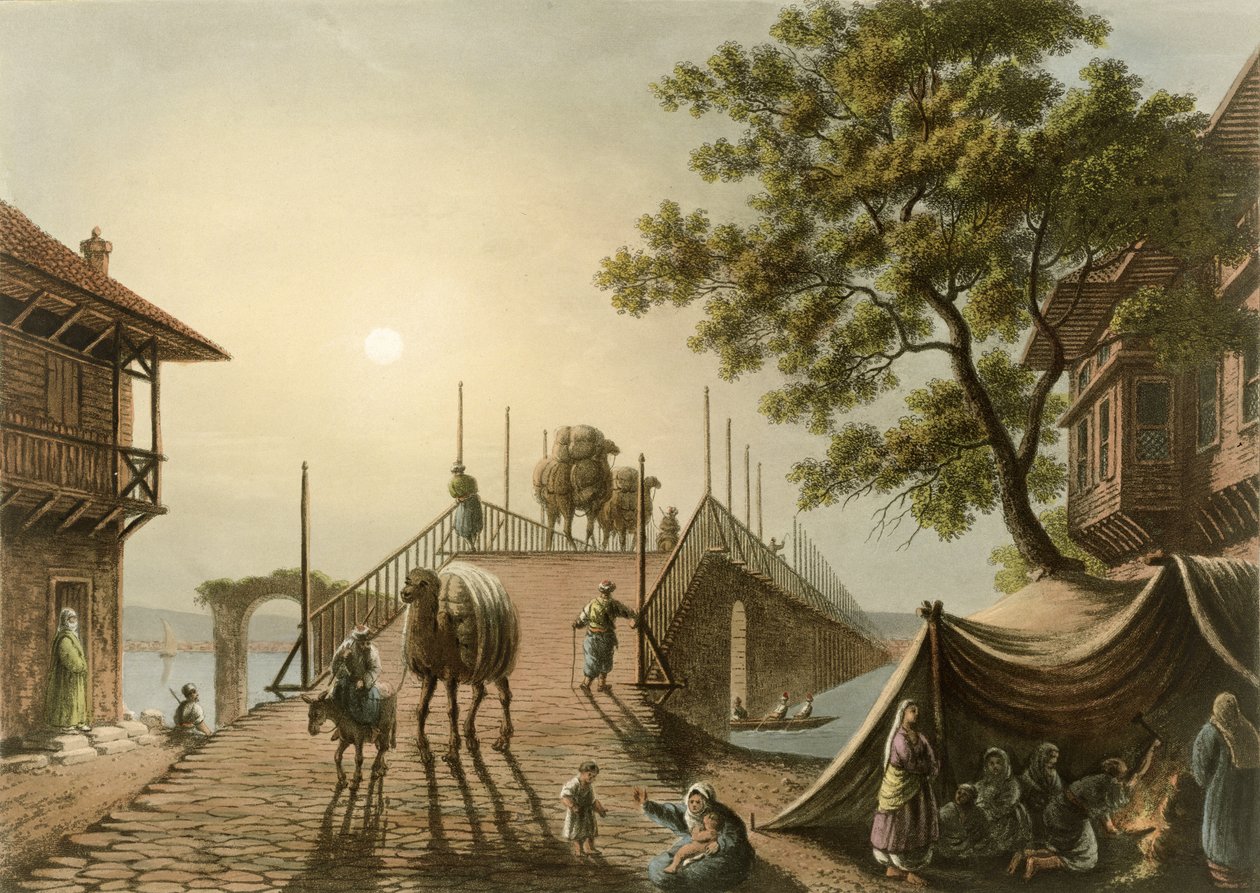 Ponte Piccolo في رومانيا ، اللوحة 9 من "Views in the Ottoman Dominions" ، الحانة. بقلم R. Bowyer، 1809 (aquatint) بواسطة لويجي ماير
