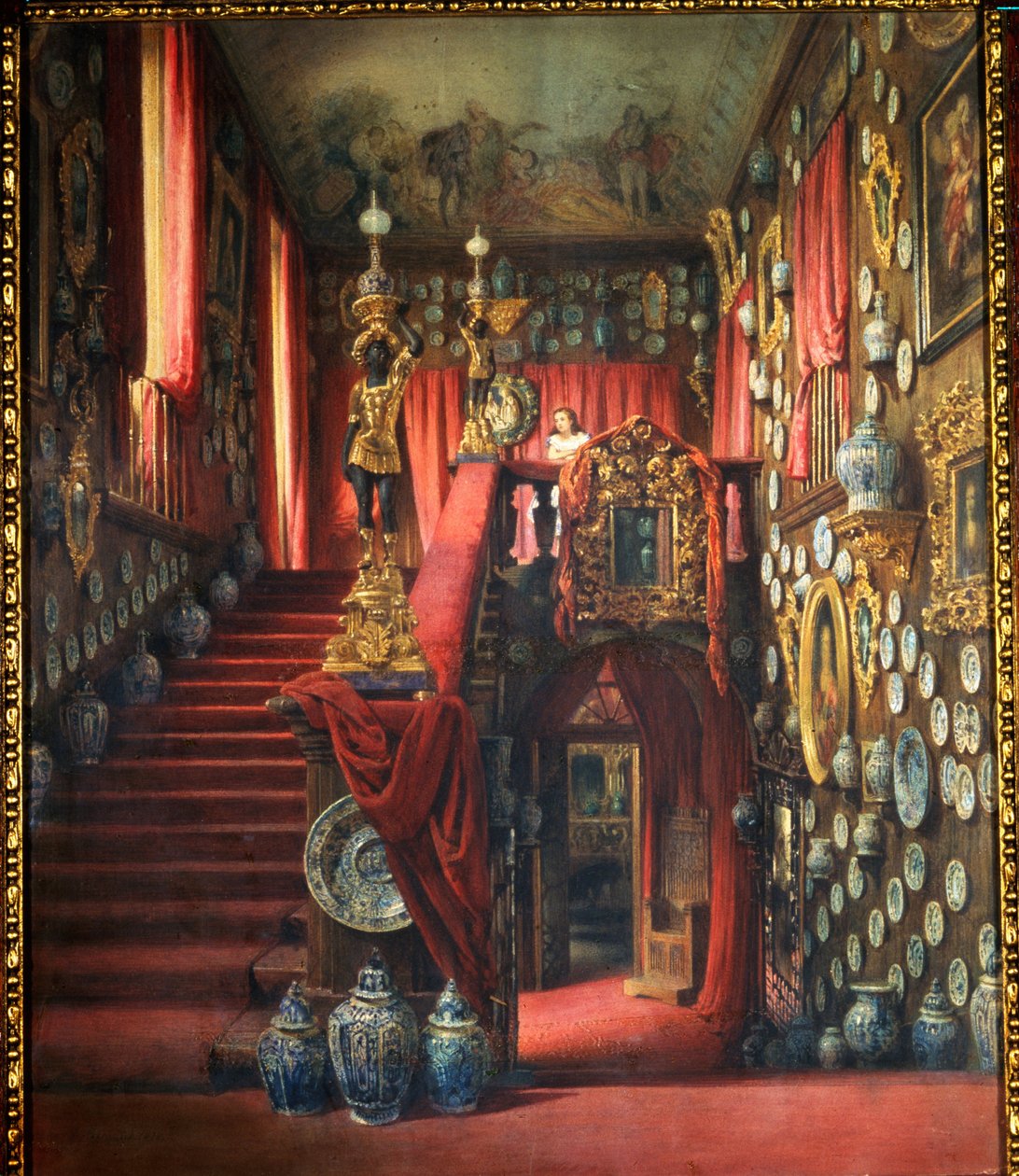درج منزل البارون ألكسندر فون ستيغليتز (1814-1884) في سانت بطرسبرغ (روسيا). عمل لويجي بريمازي (1814-1891) ، ألوان مائية على ورق ، حوالي 1870. الفن الإيطالي بواسطة لويجي بريمازي