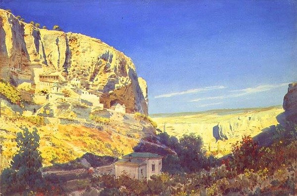 دير صعود العذراء بالقرب من باخشيساراي (ألوان مائية على ورق) بواسطة لويجي بريمازي