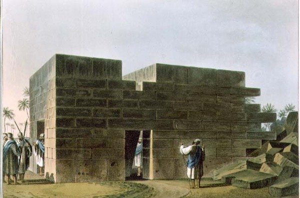 معبد جوبيتر عمون في ليبيا ، لوحة 70 من "مناظر في السيادة العثمانية" ، حانة. بواسطة روبرت بوير (1758-1834) 1810 (أكواتينت) بواسطة لويجي (بعد) ماير