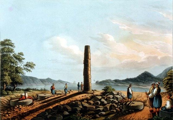 أنقاض معبد جونو في ساموس ، اللوحة 59 من "مناظر في السيادة العثمانية" ، حانة. بواسطة R. Bowyer بواسطة لويجي (بعد) ماير