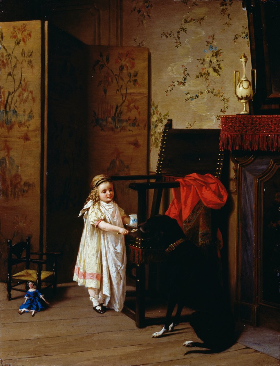 إفطار لشخصين ، لويجي كروسيو (1835-1915) ، زيت على لوح ، 42x32 سم بواسطة لويجي كروسيو