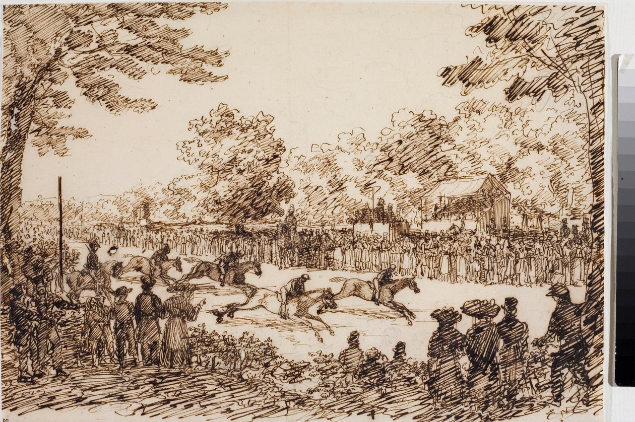 سباق الخيل (ربما عيد سان جيوفاني فلورنسا) (حبر ، حوالي 1825) بواسطة لويجي جاريبو