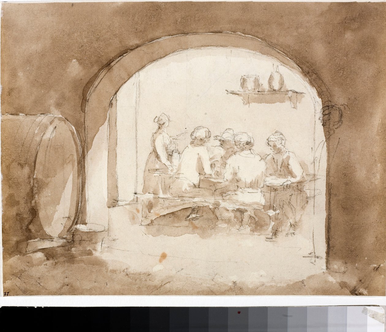 داخل نزل (Watercolor ، كاليفورنيا 1820) بواسطة لويجي جاريبو