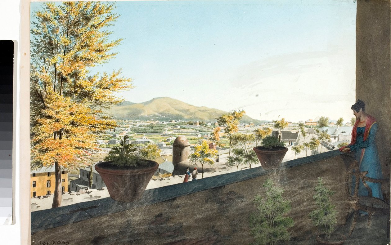 أحياء محيط جنوة (الرسم والألوان المائية ، حوالي 1825) بواسطة لويجي جاريبو