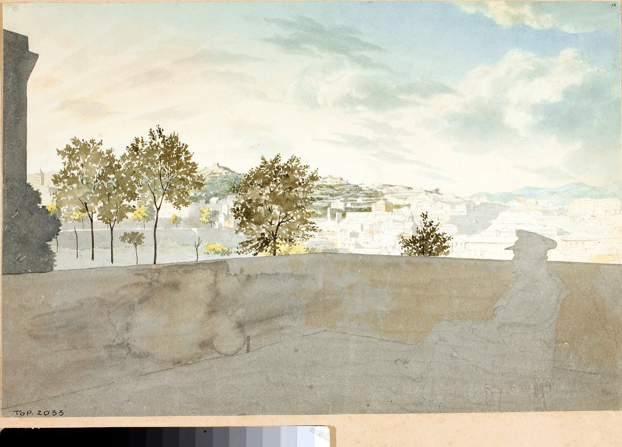 عرض مدينة الجينات من الشرفة (Watercolor بواسطة لويجي جاريبو
