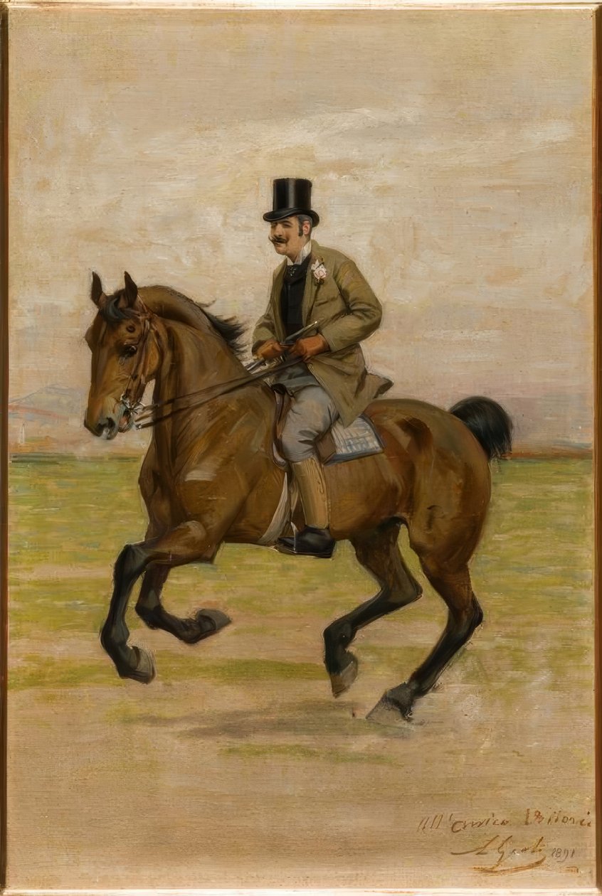 Vittorio Matteo Corcos zu Pferde بواسطة لويجي جيولي