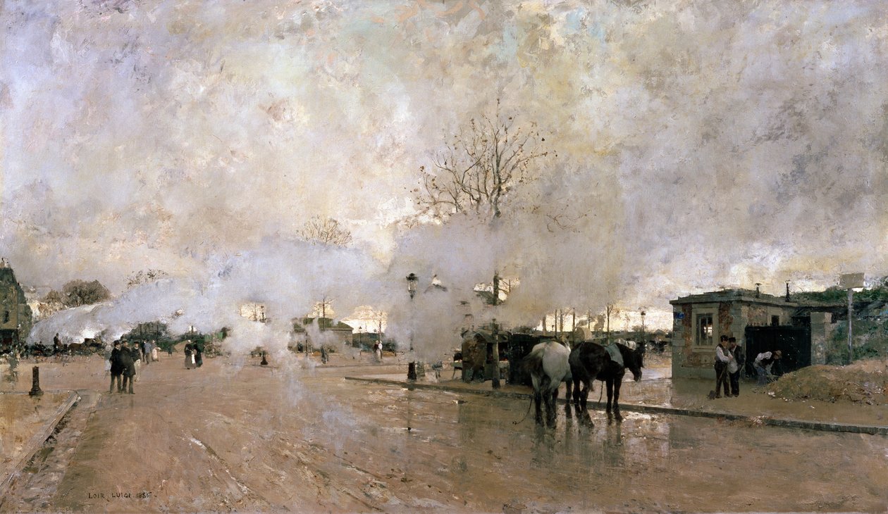 دخان على خط حلبة باريس ، 1885. بواسطة لويجي لوير