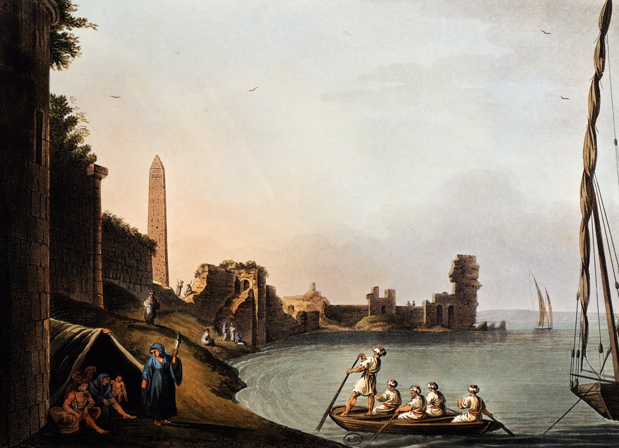 الجدران القديمة ومسلة كليوباترا ، لويجي ماير (1755-1803) ، نقش من فيدوت بواسطة لويجي ماير