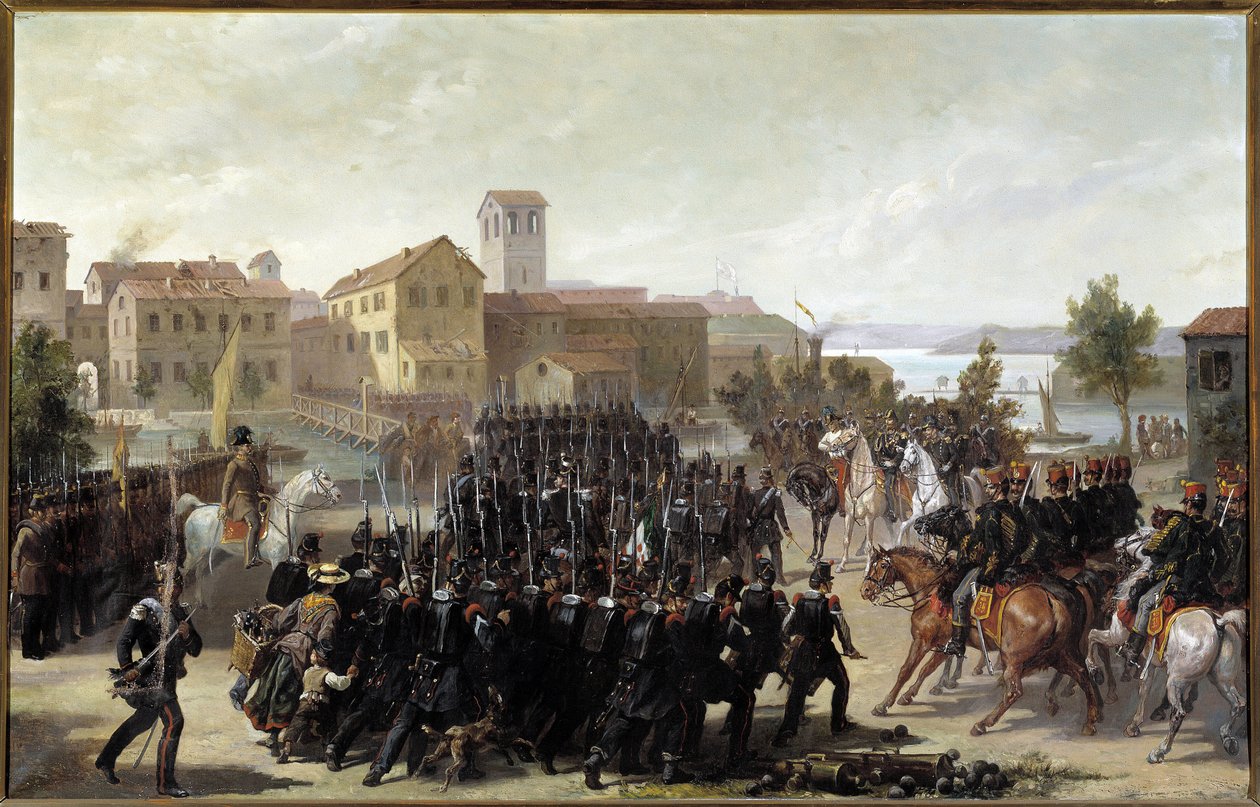 الاستيلاء على مدينة Peschiera del Garda من قبل البيدمونتيين ، 30 مايو 1848 (زيت على قماش بواسطة لويجي مورجاري