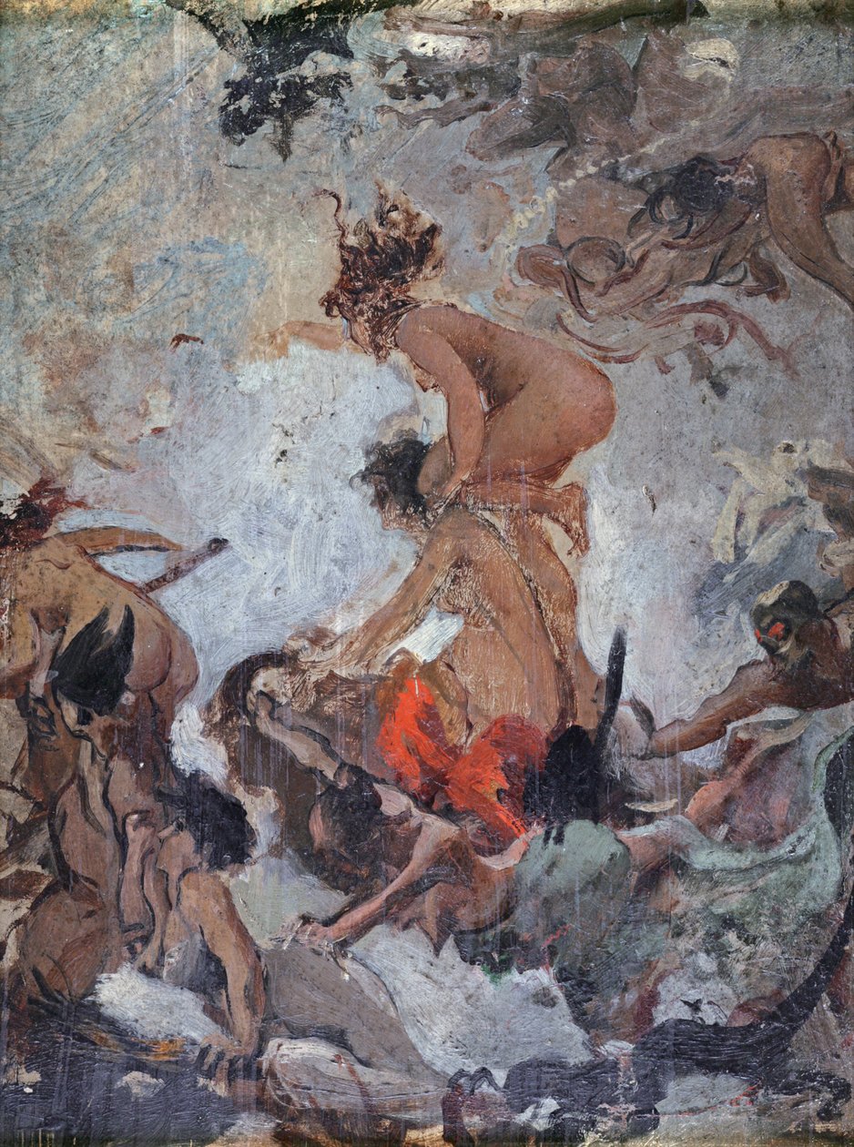 رسم تخطيطي للسحرة يذهبون إلى السبت بواسطة لويس ريكاردو فاليرو