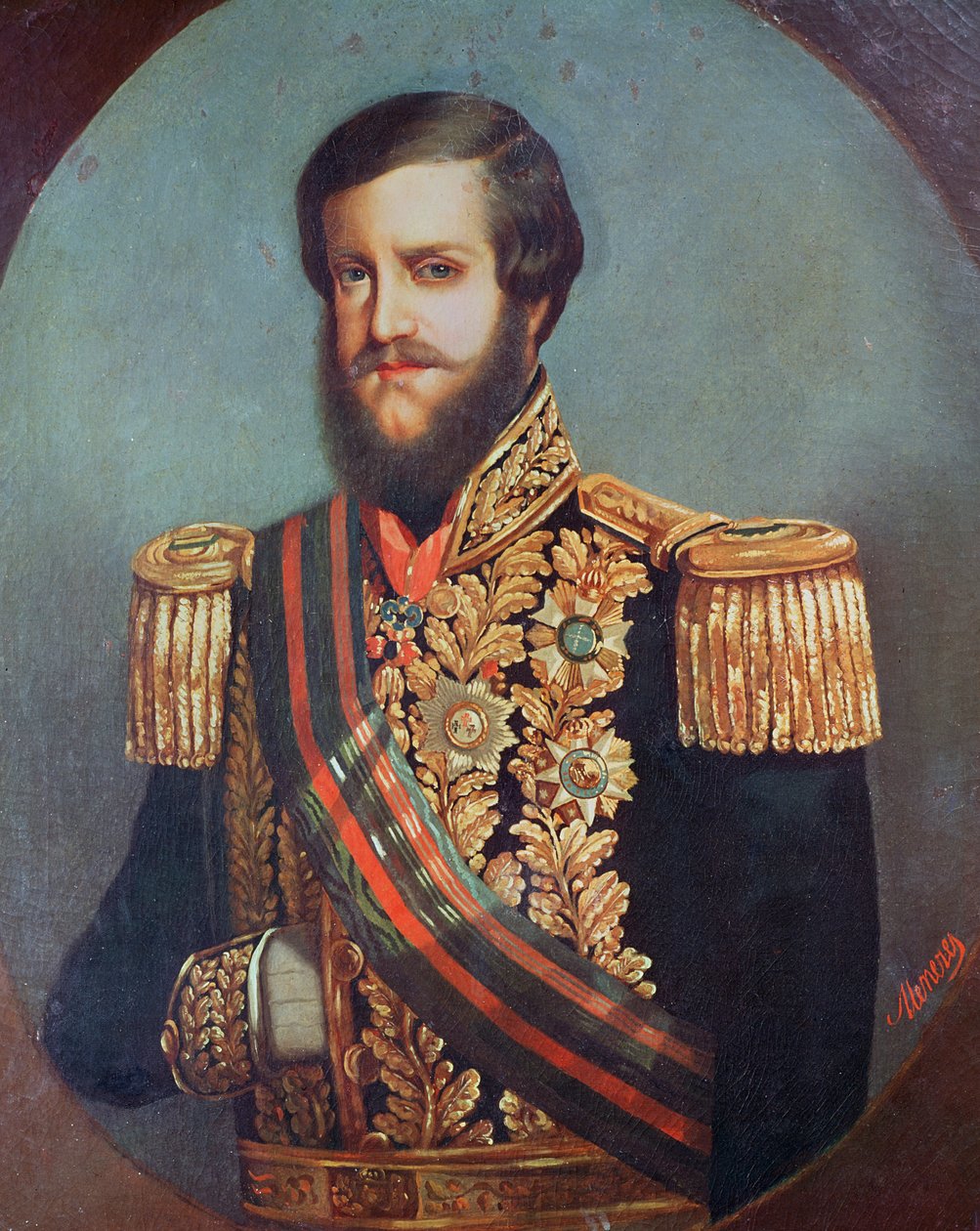 بيدرو الثاني (1825-1891) إمبراطور البرازيل بواسطة Luis de Miranda Pereira Visconde de Menezes
