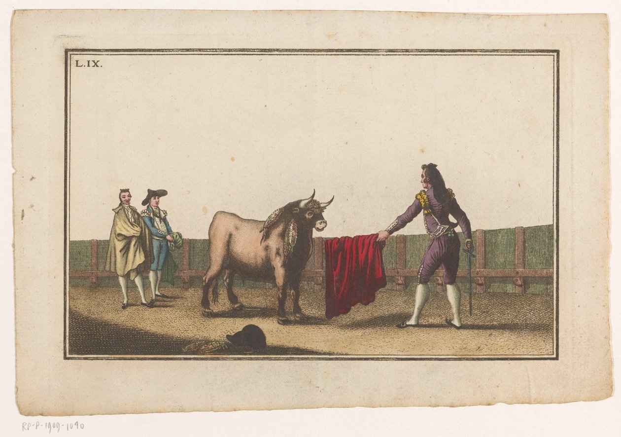 ماتادور يتحدى ثورًا Coleccion de las Principales suertes de una corrida de toros (عنوان السلسلة) مجموعة من أهم المناورات في مصارعة الثيران (عنوان المسلسل) بواسطة لويس فرنانديز نوسيرت