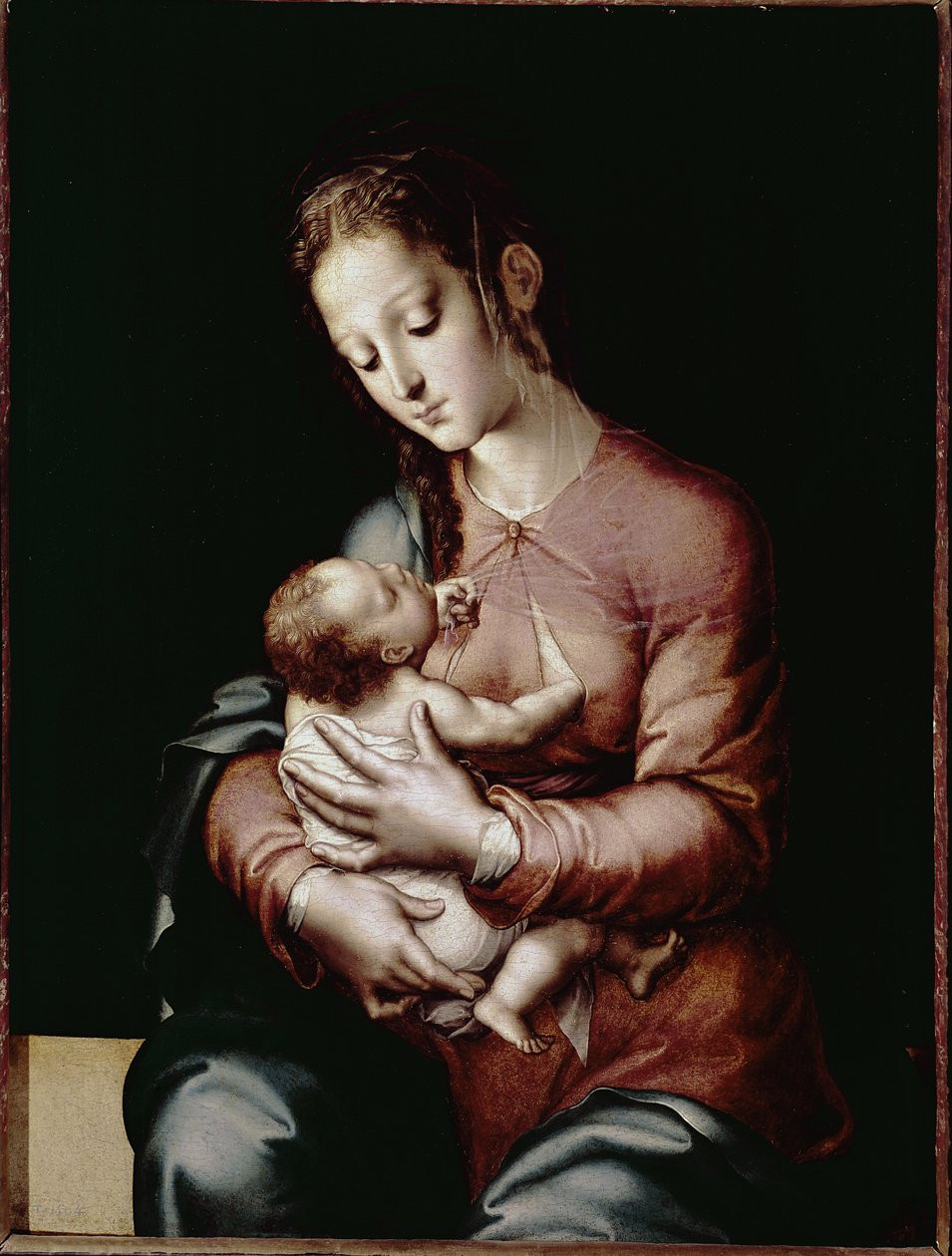 The Virgin and Child (oil on panel, c.1565) بواسطة لويس دي موراليس