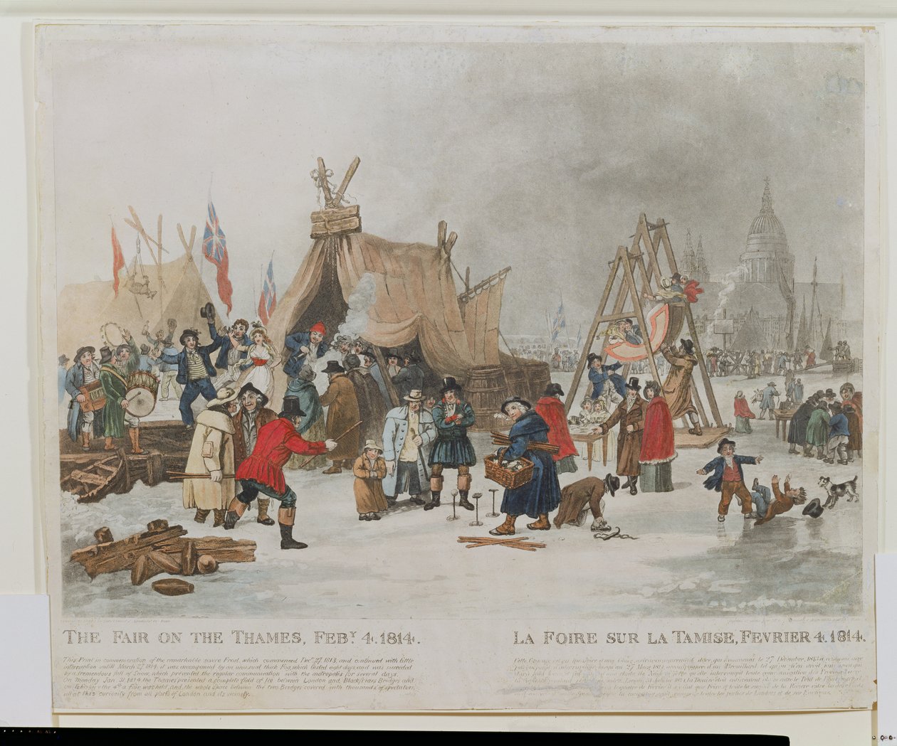 المعرض في نهر التايمز ، 4 فبراير 1814 ، منقوش بواسطة ريف (أكواتينت) بواسطة لوك كلينيل