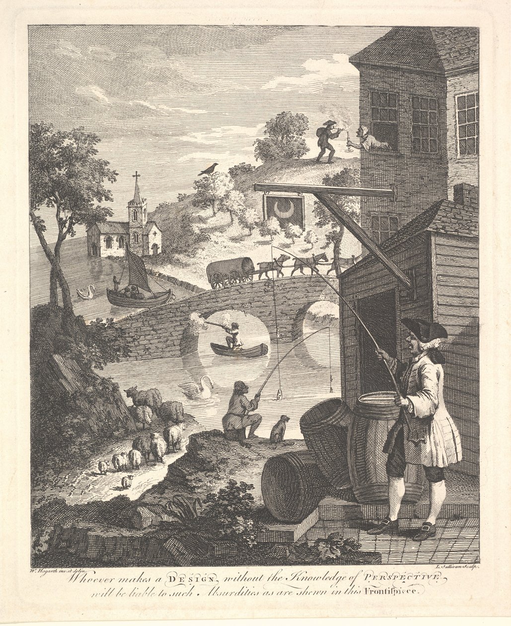 هجاء على منظور زائف: صورة من منظور كيربيس ، فبراير 1754. بواسطة لوك سوليفان