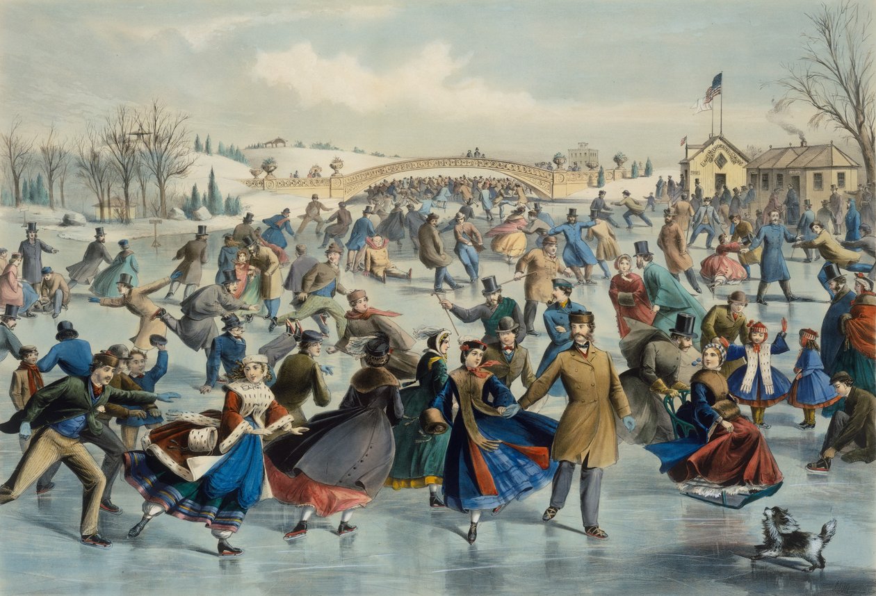 سنترال بارك ، وينتر - The Skating Pond ، ١٨٦٢. بواسطة ليمان ويتمور أتواتر