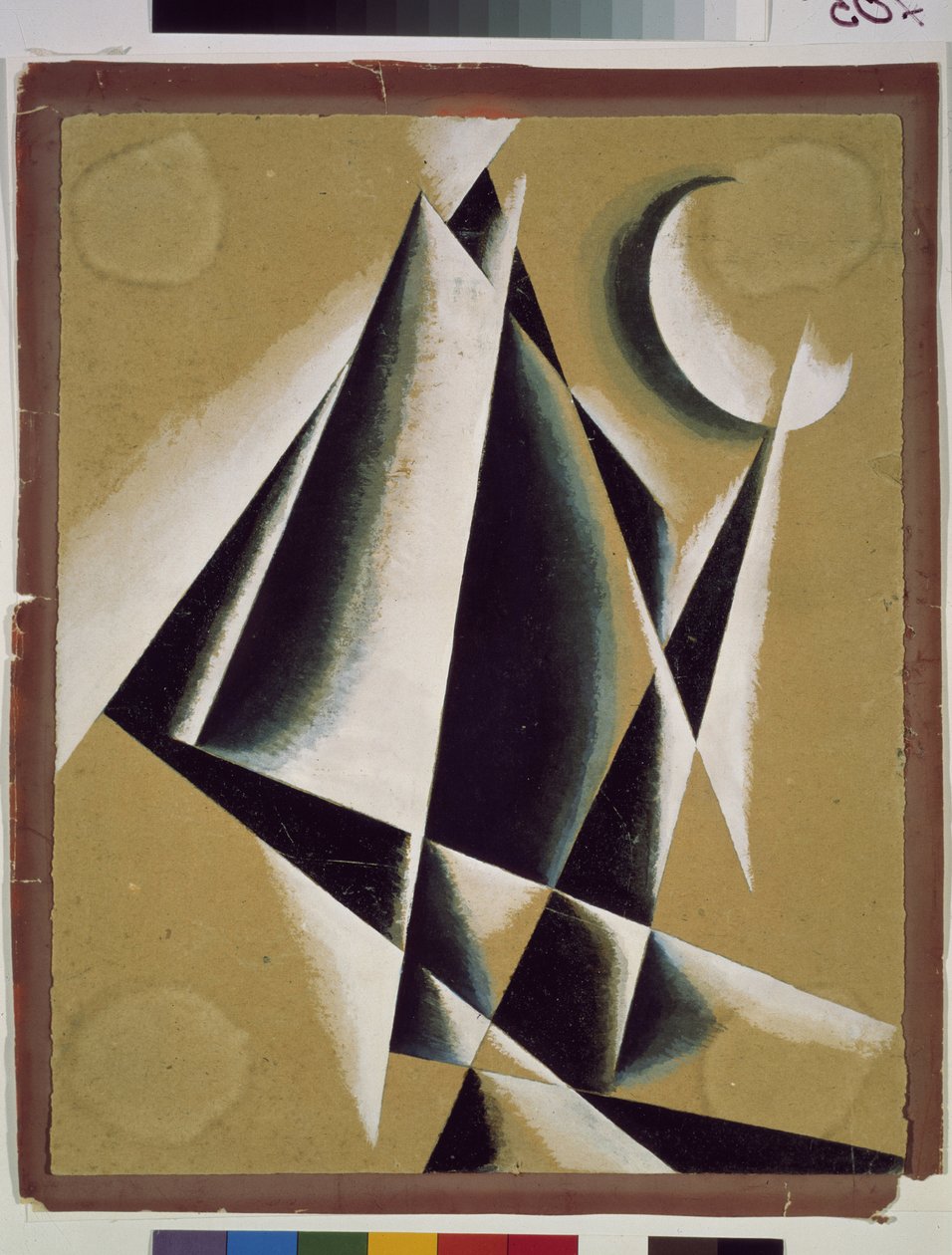 بناء. عمل ليوبوف (ليوبوف) سيرجيفنا بوبوفا (1889-1924) ، غواش على كرتون بواسطة ليوبوف سيرجيفنا بوبوفا
