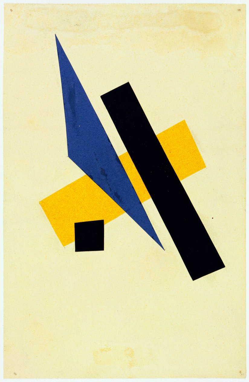 Sans titre - Popova ، Lyubov Sergeevna (1889-1924) Collage بدون عنوان ، guahe he paper 1917 23.9х15.6 - مدينة نيويورك. متحف الفن الحديث (توما) بواسطة ليوبوف سيرجيفنا بوبوفا