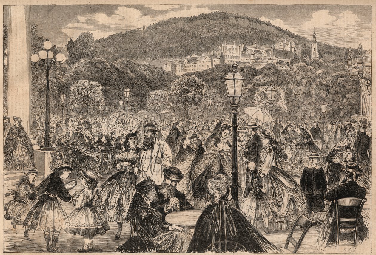 ألمانيا بادن بادن 1865: منتزه. بواسطة م بعد Pietsch