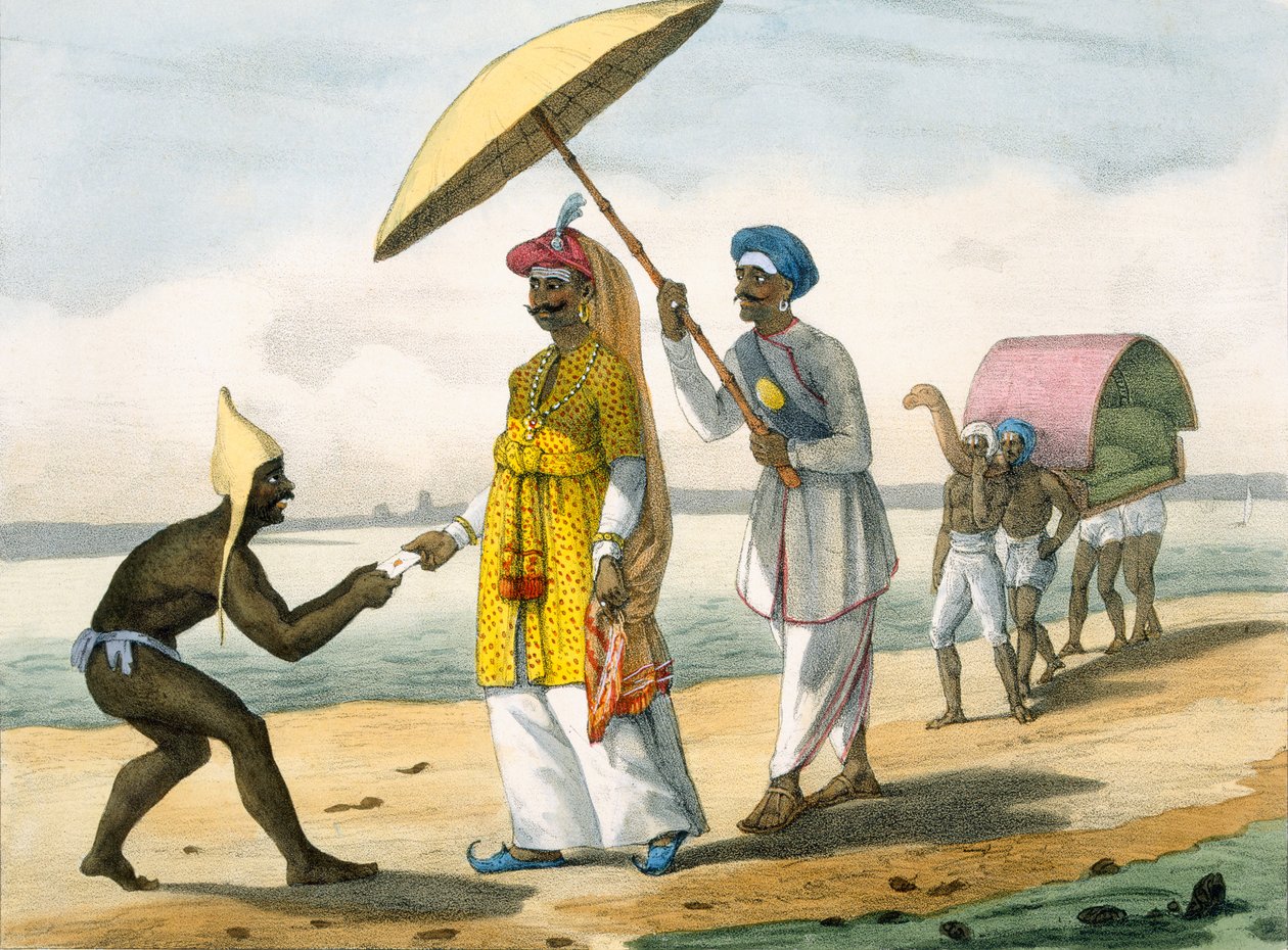 باليجار يسلم خطابًا للعظماء على الشاطئ ، 1827-1835 بواسطة ME Burnouf