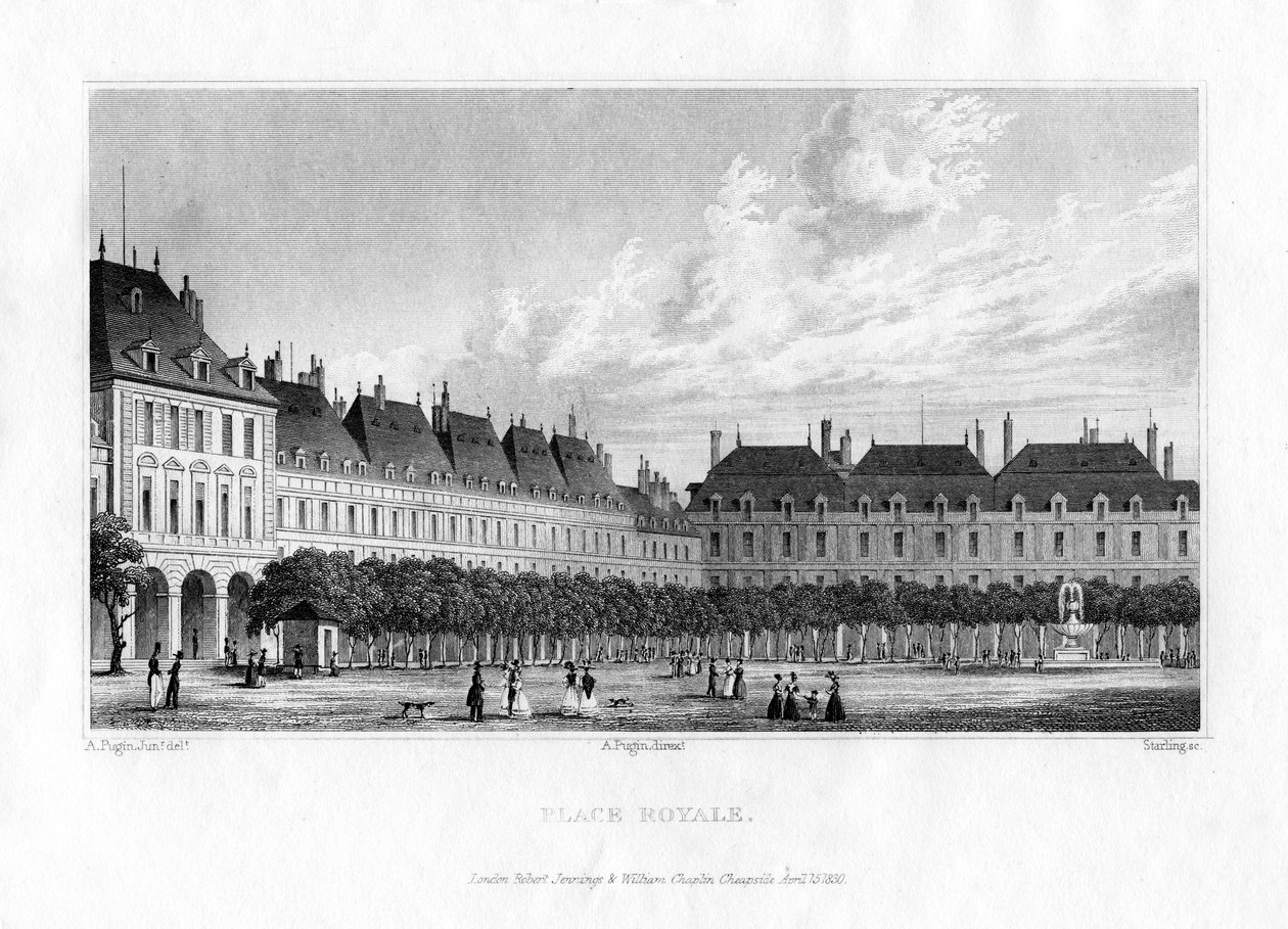 Place Royal ، باريس ، 1830 بواسطة إم جي ستارلنج