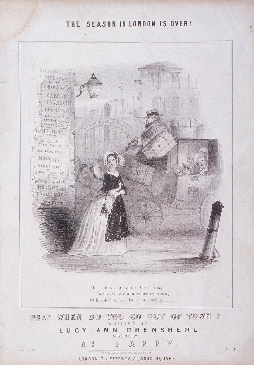 لندن بريدج وارف ، لندن ، c1840 بواسطة M و N Hanhart