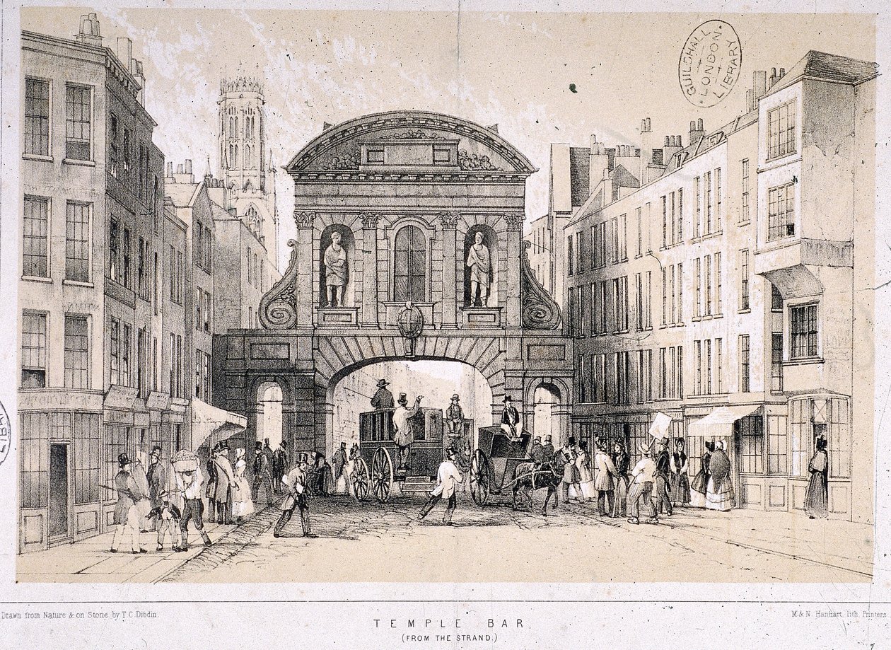 تمبل بار ، لندن ، c1845 بواسطة M و N Hanhart