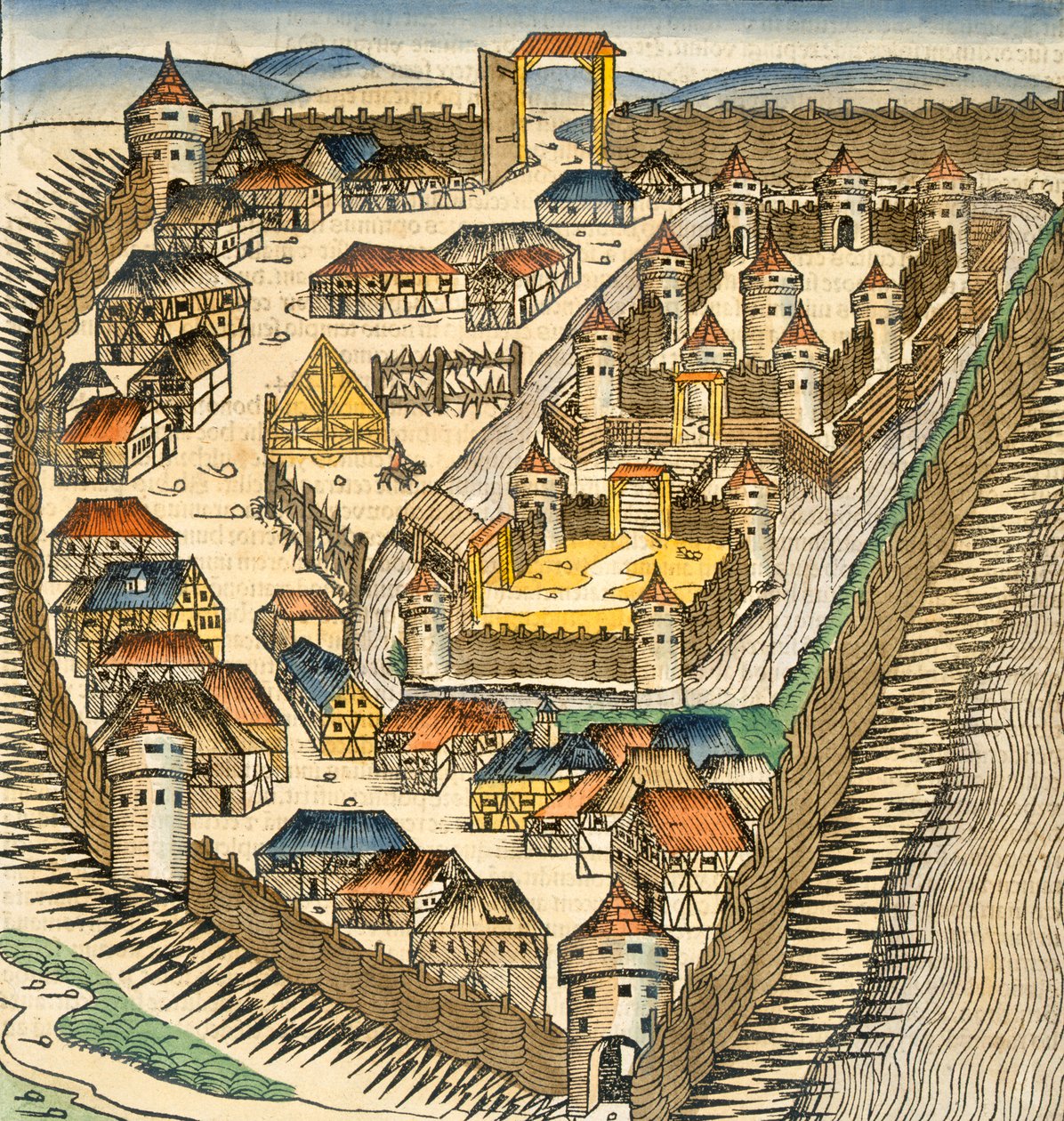 Sabatz ، التوضيح من "The Liber Chronicle" (نورمبرغ كرونيكل) بواسطة هارتمان شيدل (1440-1514) ، حانة. نورمبرغ ، 1493 (نقش يدوي) بواسطة M. and Pleydenwurff، W. Wolgemuth