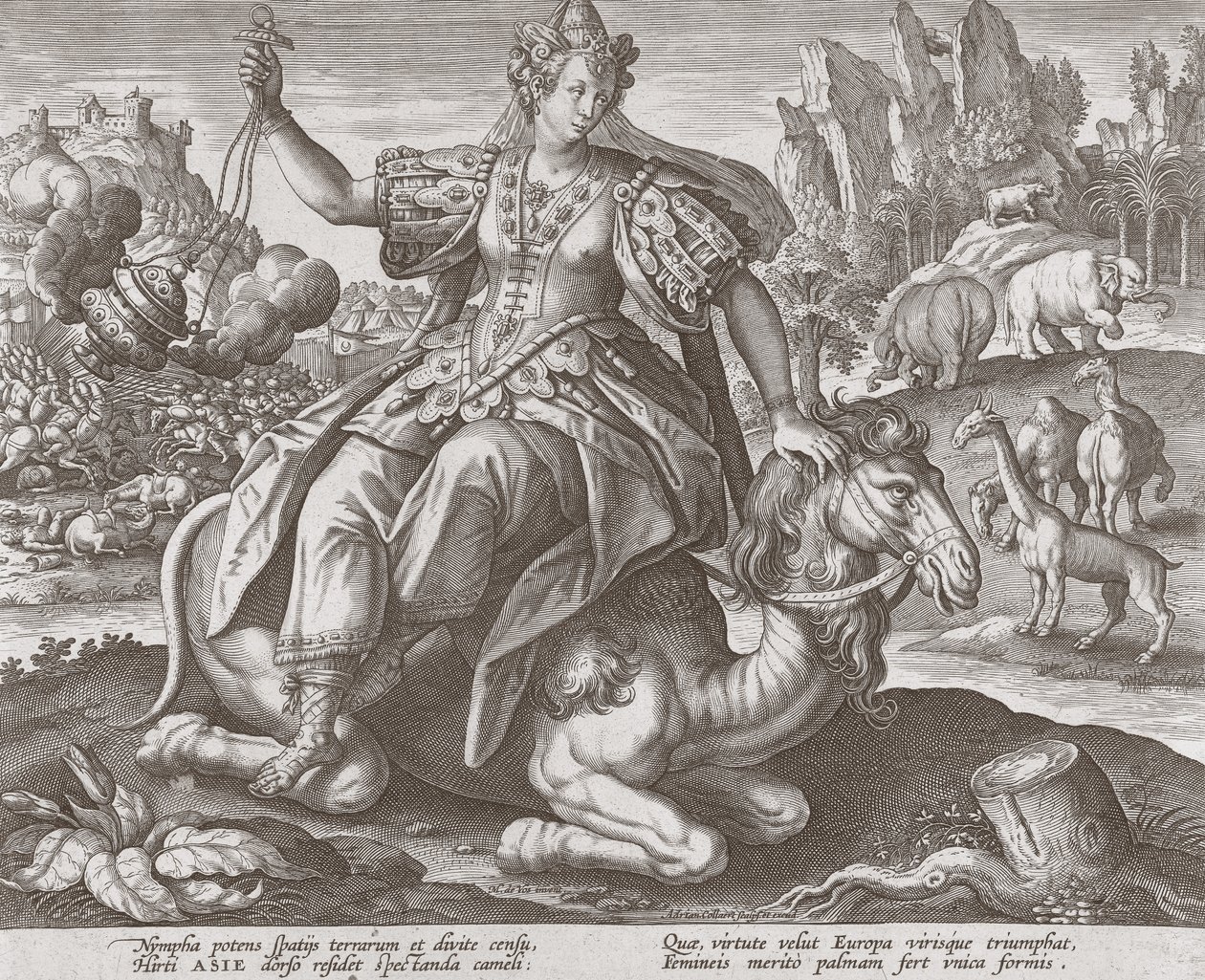 آسيا من القارات الأربع ، حانة. ج 1588-89 بواسطة Maarten de after Vos