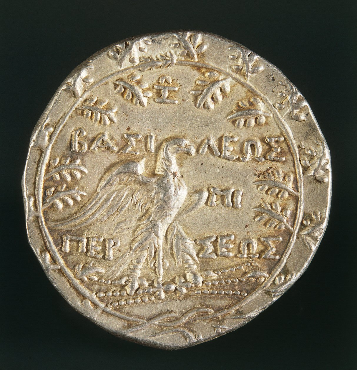 Tetradrachm of King Perseus of Macedon, minted in Pella, Kingdom of Macedonia, reverse, c.179-168 BC (silver) بواسطة المقدونية