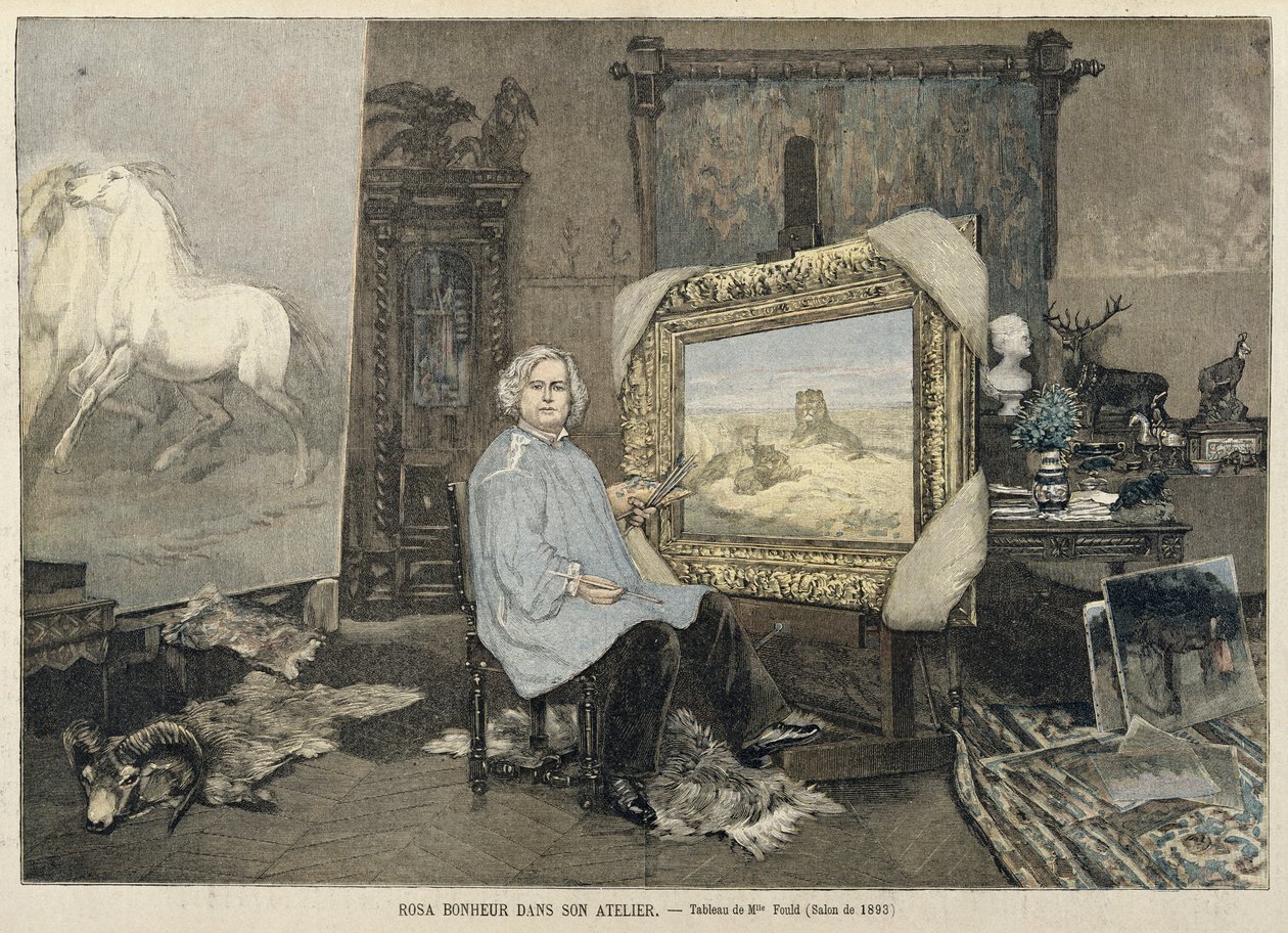 روزا بونور (1822-1899) في الاستوديو الخاص بها ، من "لو بيتيت جورنال" ، 3 يونيو 1893 بواسطة مدام كونسويلو فولد