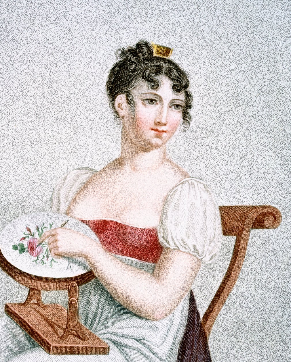 التطريز ، منقوش بواسطة أوجراند ، c.1816 بواسطة مدام جي بوسيت دوبروست