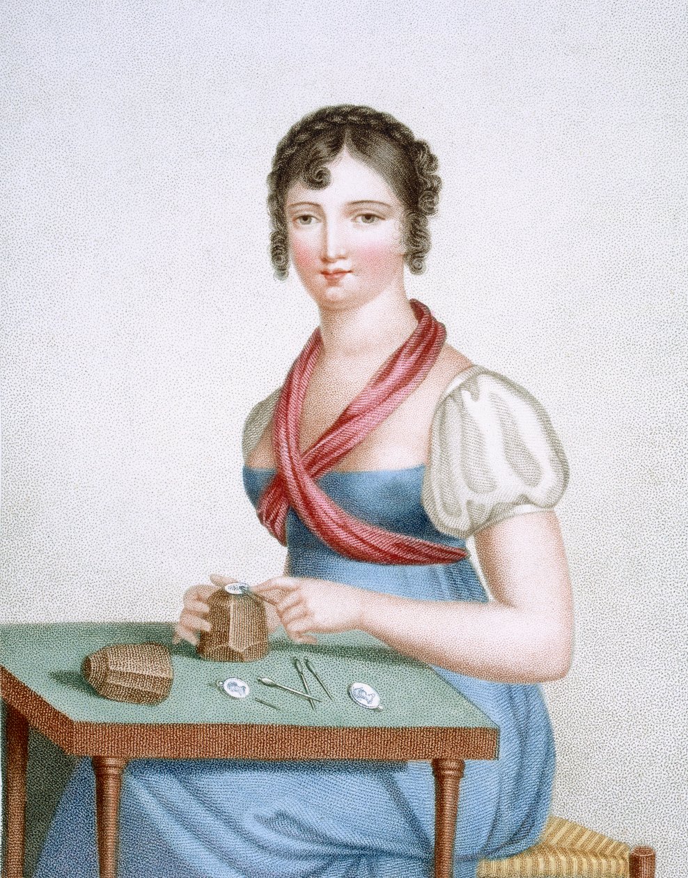 المطبعة ، محفورة بواسطة أوجراند ، c.1816 بواسطة مدام جي بوسيت دوبروست