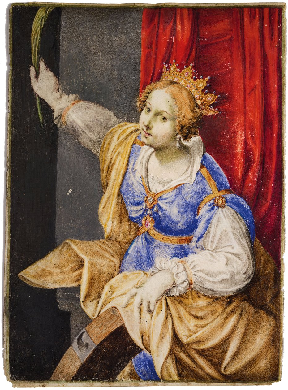 Artemisia Gentileschi بدور القديسة كاترين في الإسكندرية ، منتصف القرن السابع عشر. بواسطة مادالينا كورفينا