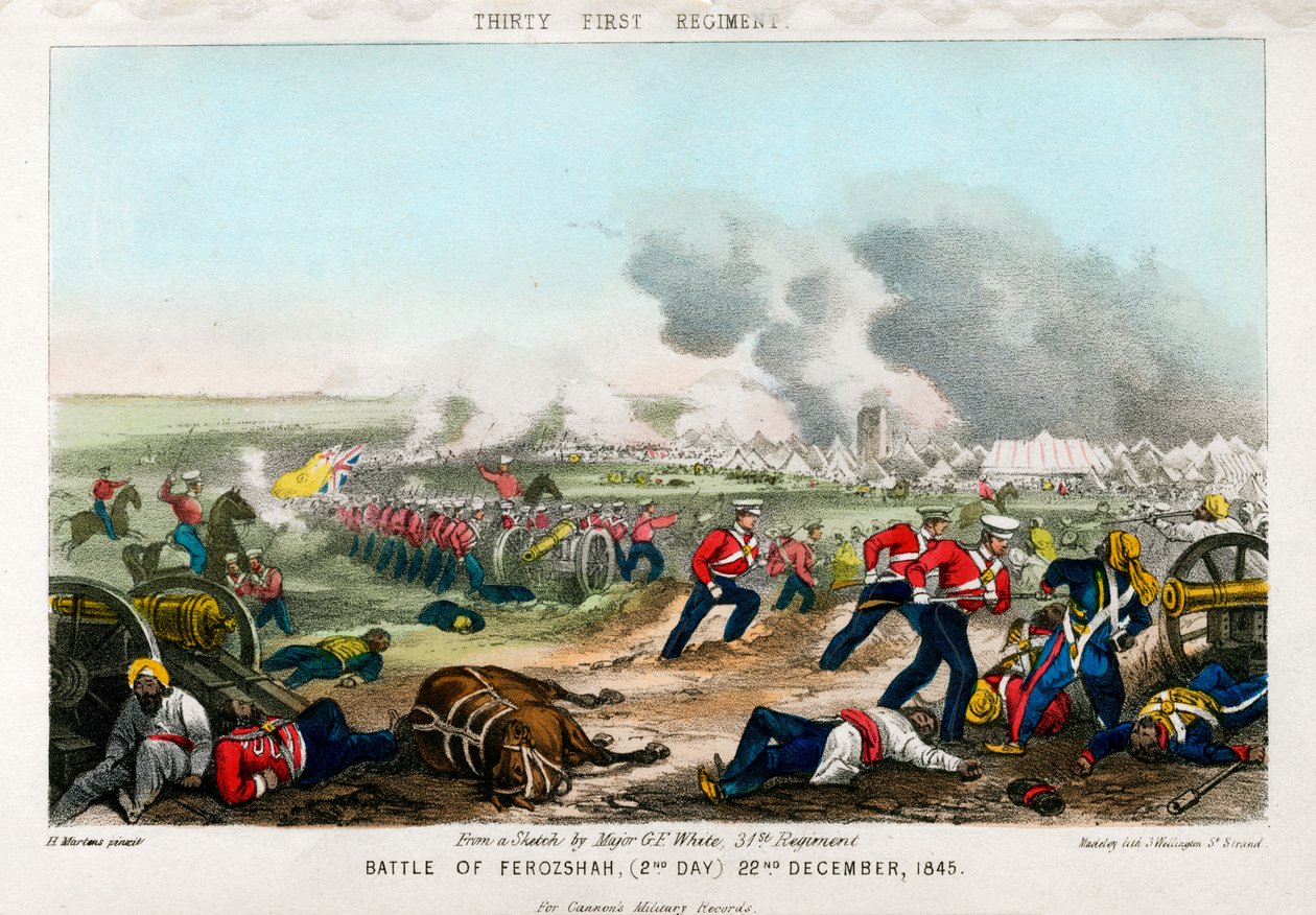 الفوج الحادي والثلاثون ، معركة فيروزيشة ، اليوم الثاني ، 22 ديسمبر 1845 بواسطة مادلي
