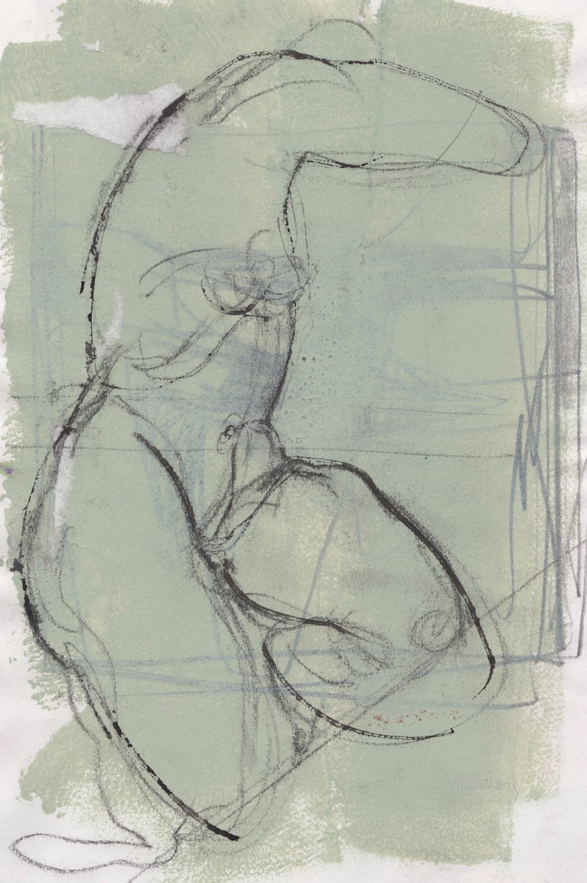 كراسة الرسم 13، 2024 (طلاء تمبراً، فحم على ورق) بواسطة 