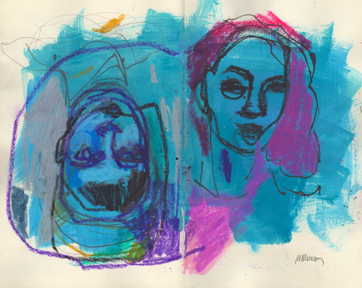 كراسة الرسم 36، 2025 (طلاء تمبراً، فحم على ورق) بواسطة 