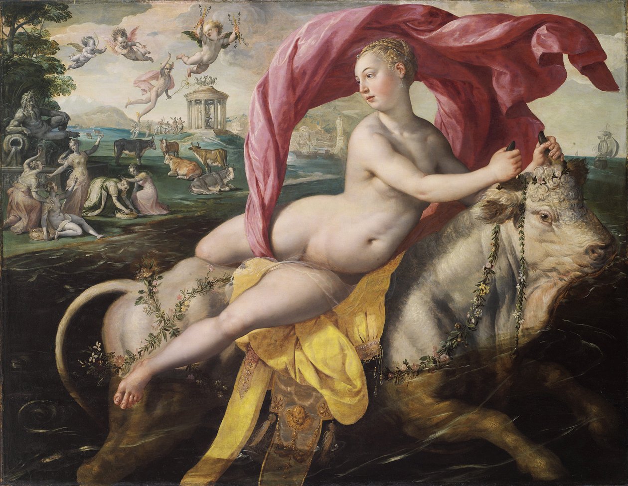 اغتصاب أوروبا ، حوالي 1590 بواسطة Maerten Vos de
