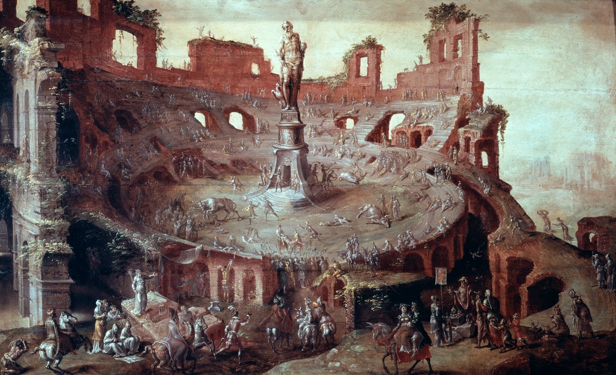 مصارعة الثيران لانتيك ، 1552. بواسطة ميرتن فان هيمسكرك