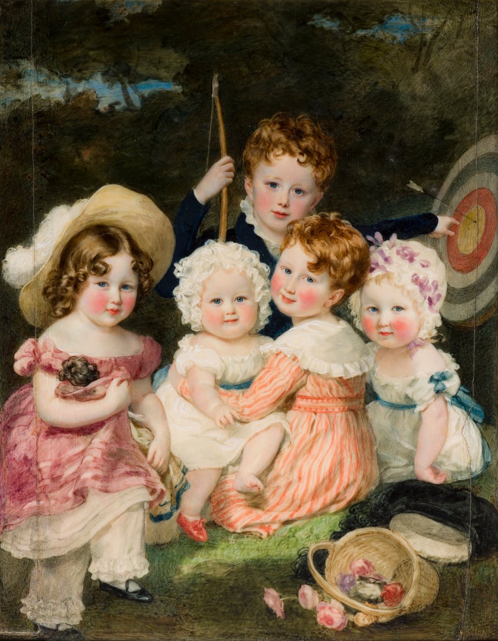 صورة لأكبر خمسة أطفال لإيرل برادفورد الثاني (1789-1865) ، حوالي 1821-1874 (زيت على قماش) بواسطة ماجدالينا روس