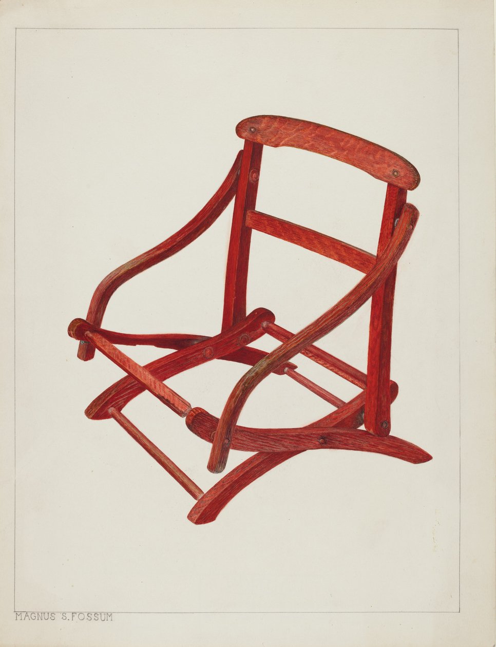 كرسي أطفال قابل للطي ، ج. 1938. بواسطة ماغنوس س.فوسم