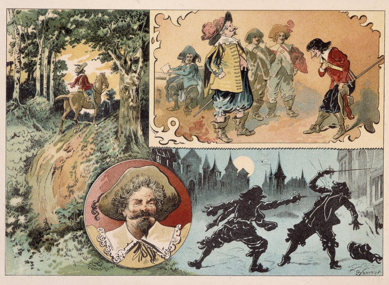 Cyrano de Bergerac ، رسم توضيحي لرواية Cyrano de Bergerac: "العالم الآخر" بواسطة هنري مايجروت