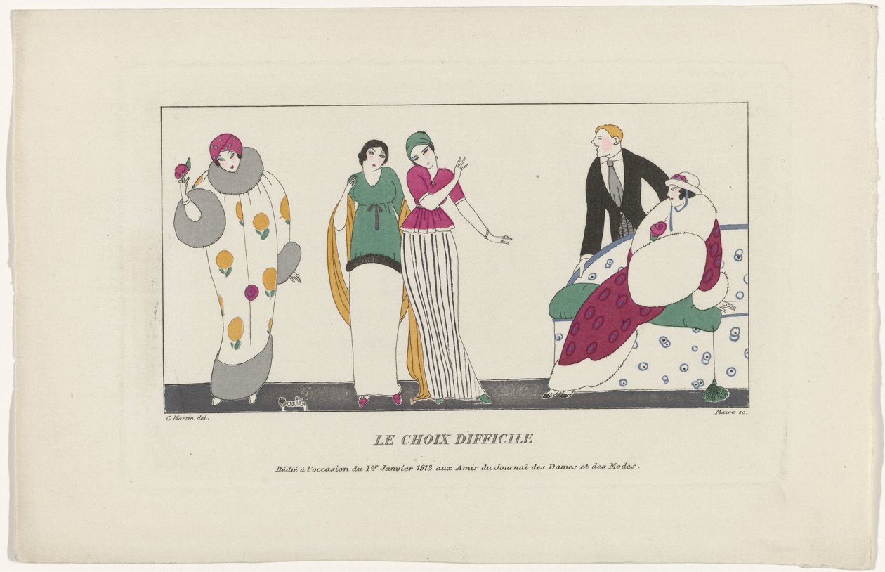 جورنال des Dames et des Modes ، 1 يناير 1913: الاختيار الصعب بواسطة مير