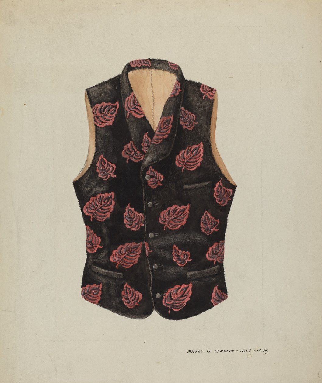 سترة مخملية مطرزة ، c. 1937. بواسطة ماجل ج