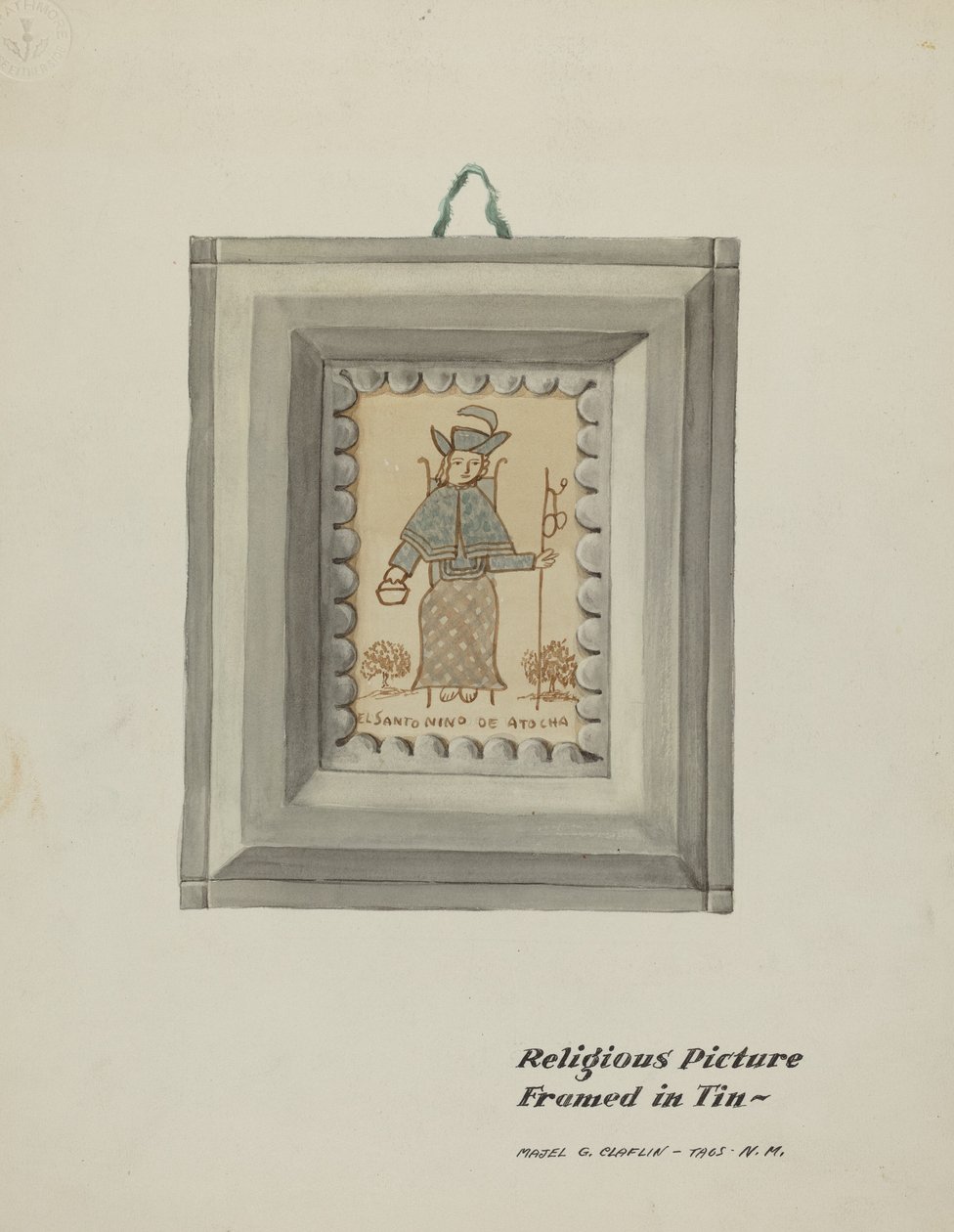 إطار من الصفيح مصنوع يدويًا من سانتو نينو دي أتوتشا ، c. 1937. بواسطة ماجل ج