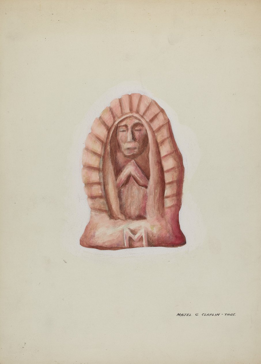 تمثال صغير لغوادالوبي مقطوع بالحجر ، ج. 1937. بواسطة ماجل ج